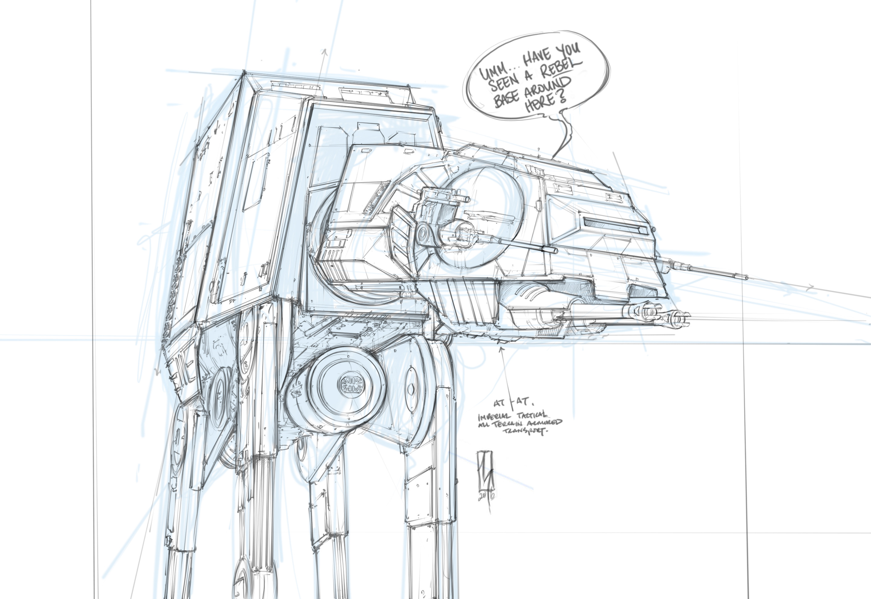 The At At Imperial Walker - Sketch