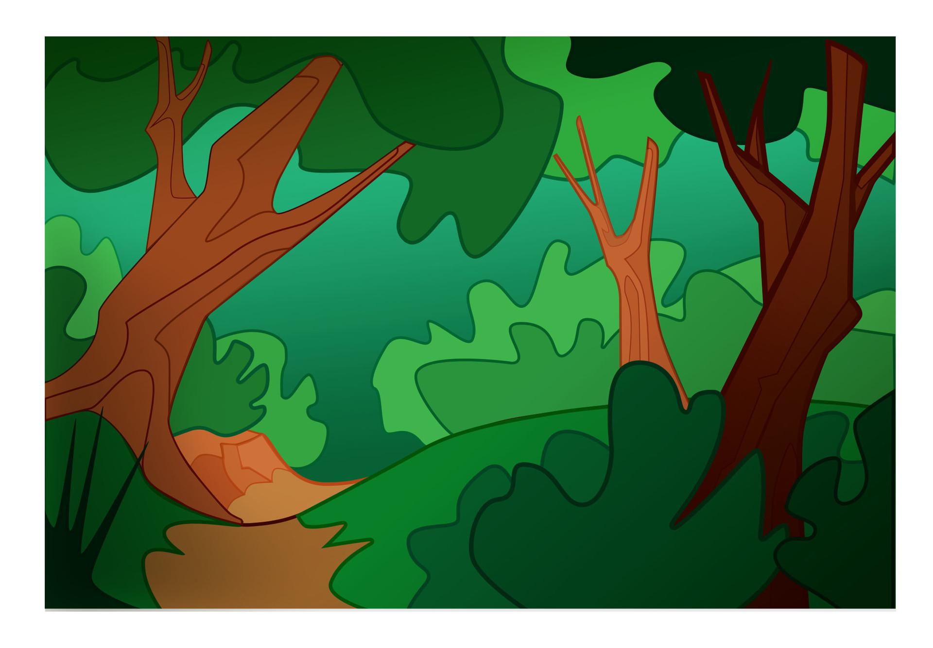 Sketch of Forest with Green Trees in Nature Stock Illustration   Illustration of jungle abstract 153373972