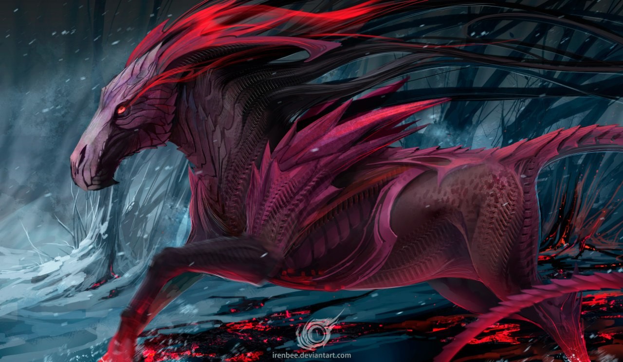Horse top and dragon