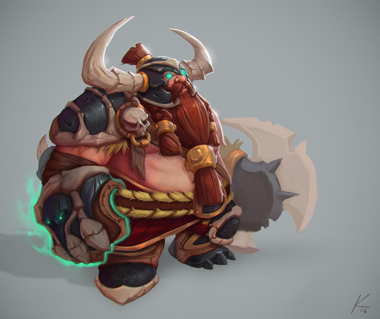 Artstation Dwarf Skull Viking Kelvin Tan