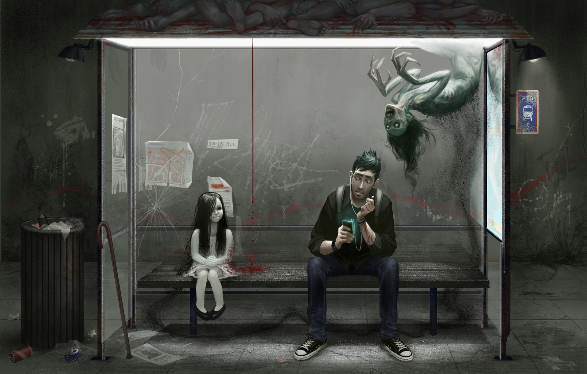 Artstation Waiting At The Wrong Bus Stop David Sladek