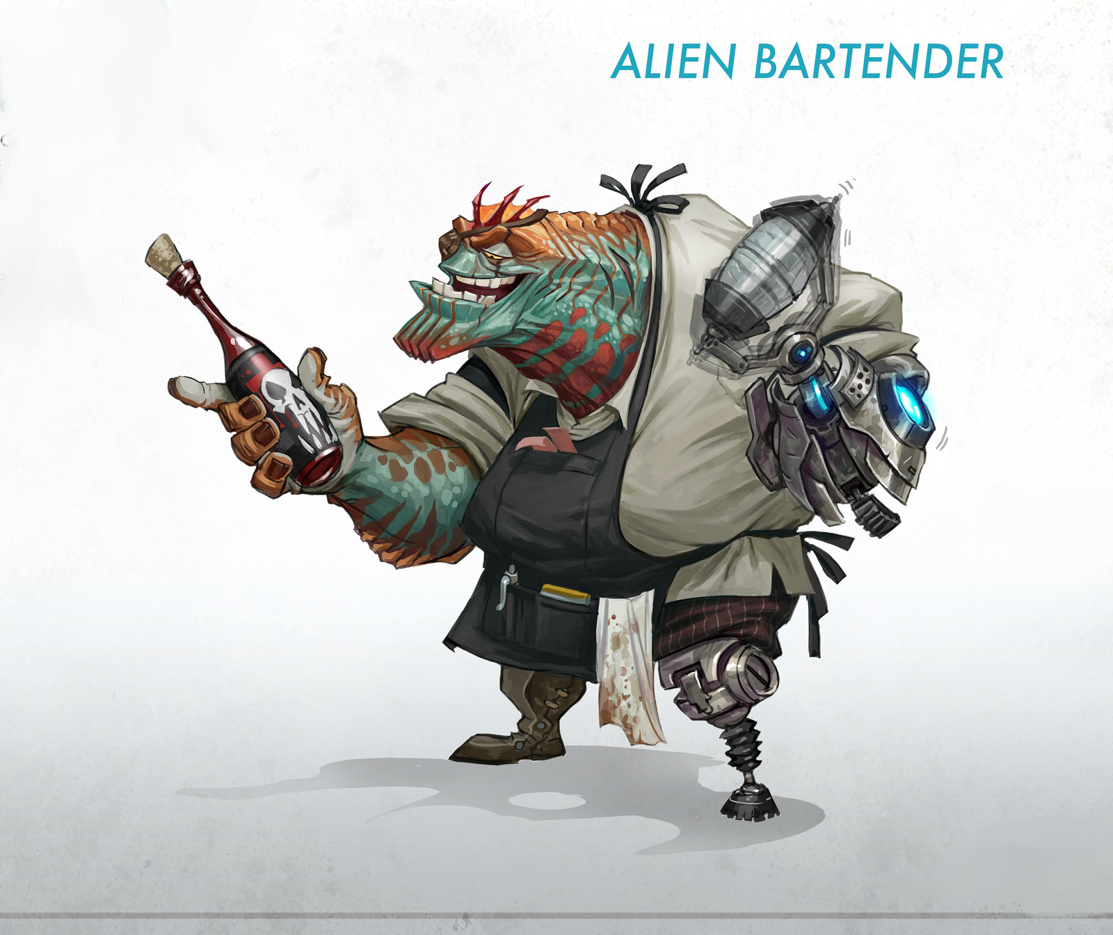 Artstation Alien Bartender And His Bar David Sladek