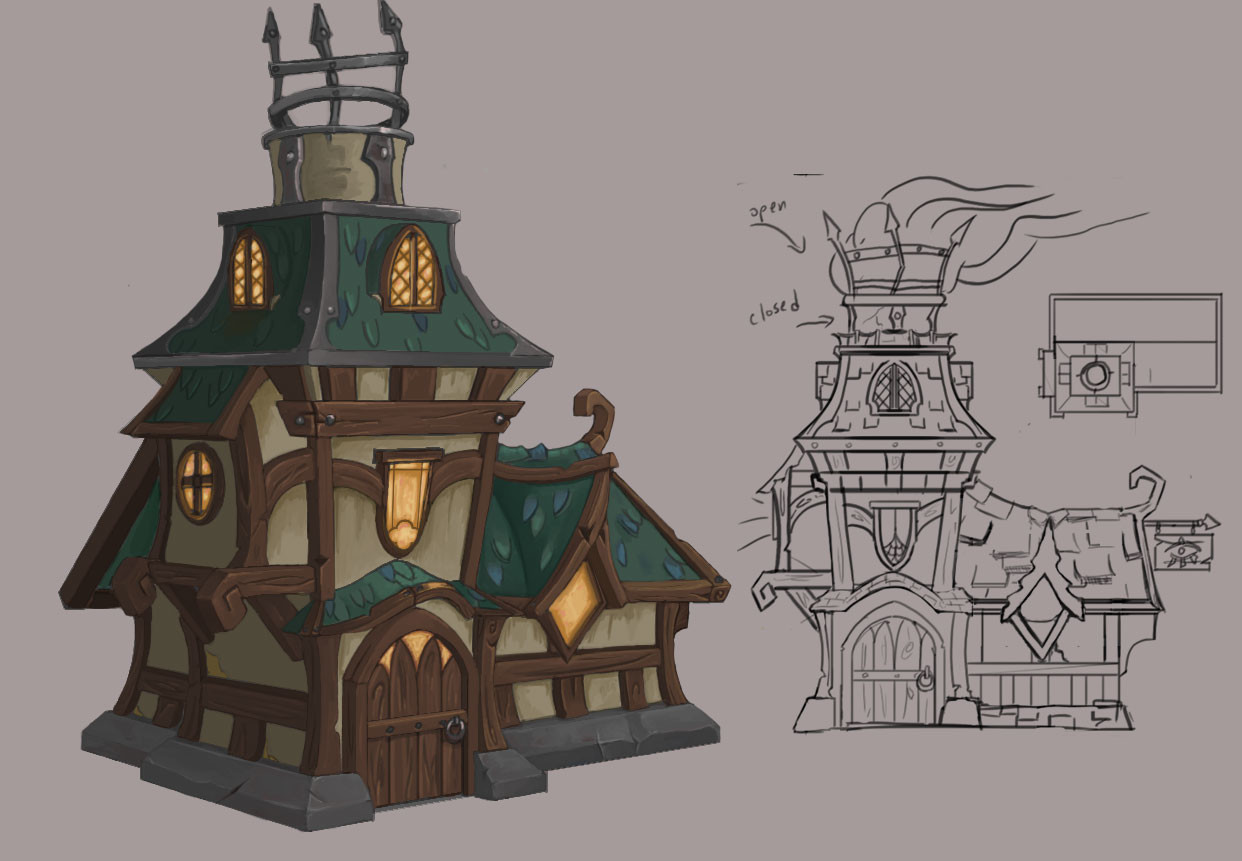 Drawn up. Гилнеас концепт. Cartoon House reference. Rise of Heroes Concept Art building.