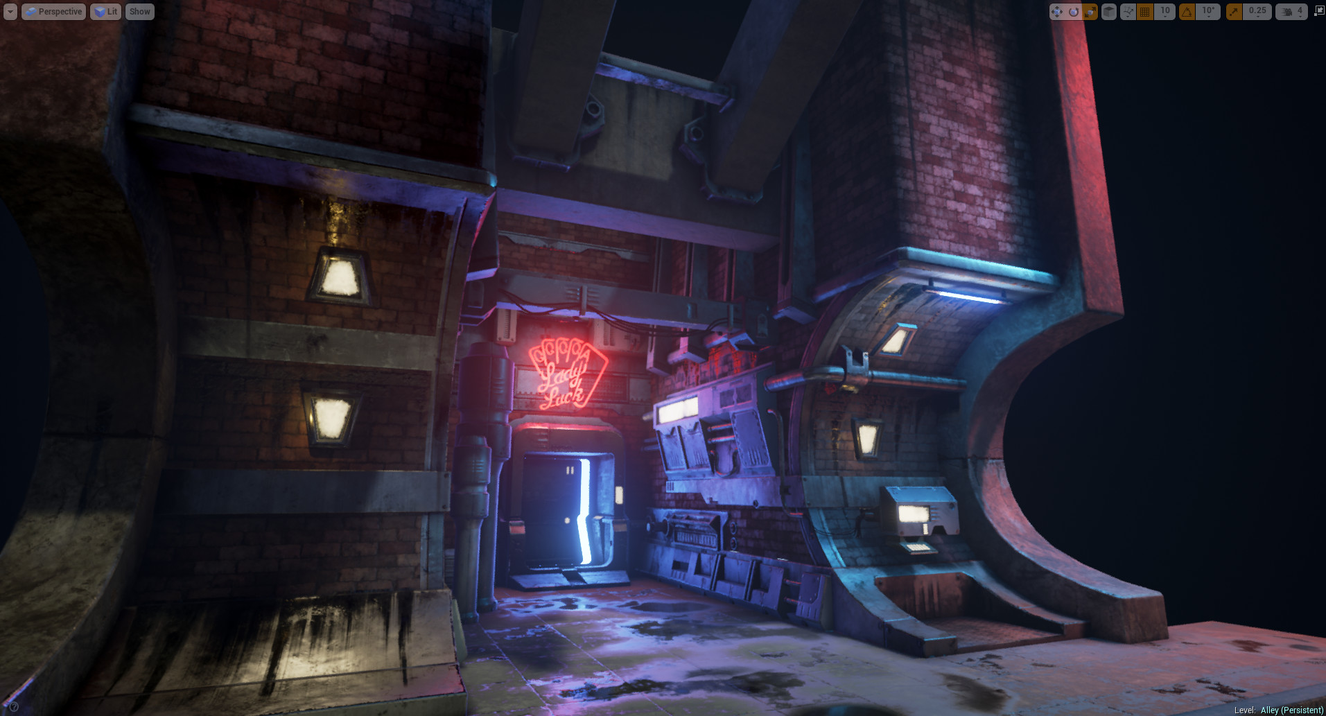 ArtStation - 3D Cyberpunk Alley Environment in Unreal Engine