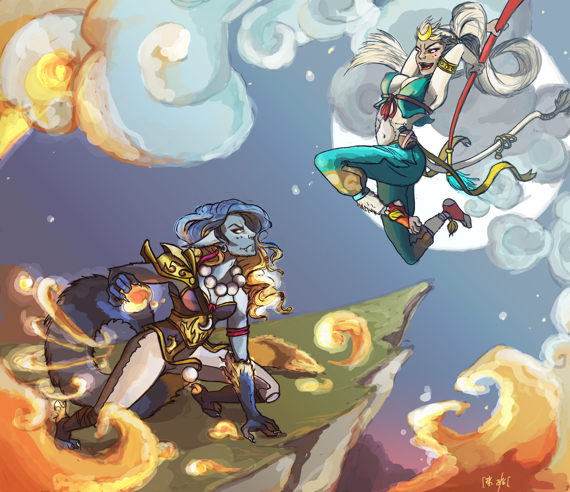 Artstation Night Fire Kitsune Vs Sky Sun Wukong Female Carole Raholijaona Artstation Night Fire Kitsune Vs Sky Sun Wukong Female Carole Raholijaona