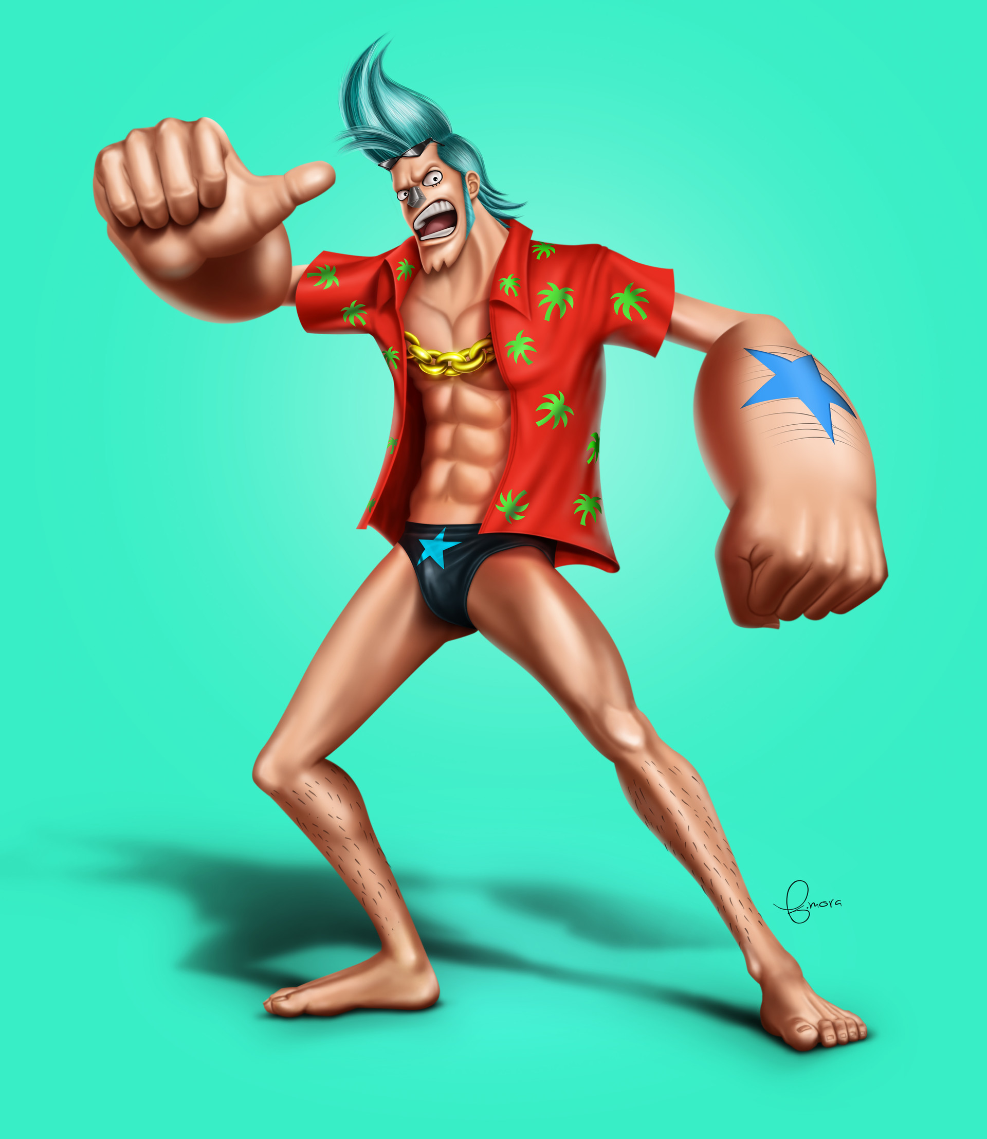 Artstation One Piece Characters Painting Fernando Mora