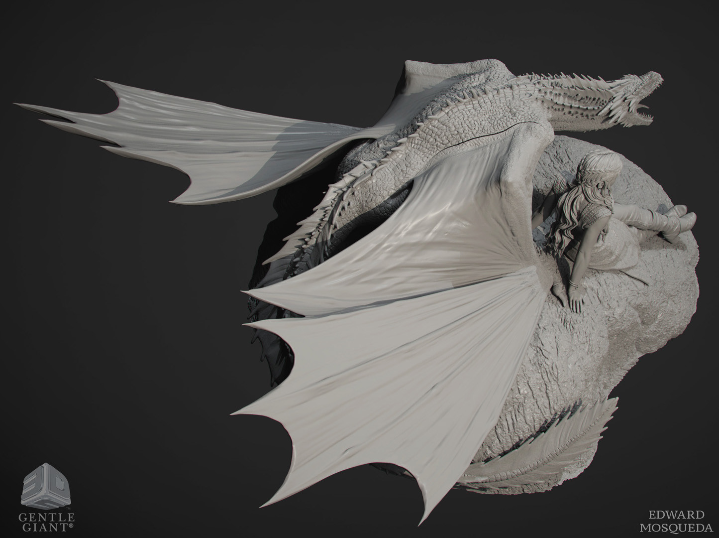 Artstation Daenerys Targaryen Drogon Game Of Thrones Statue