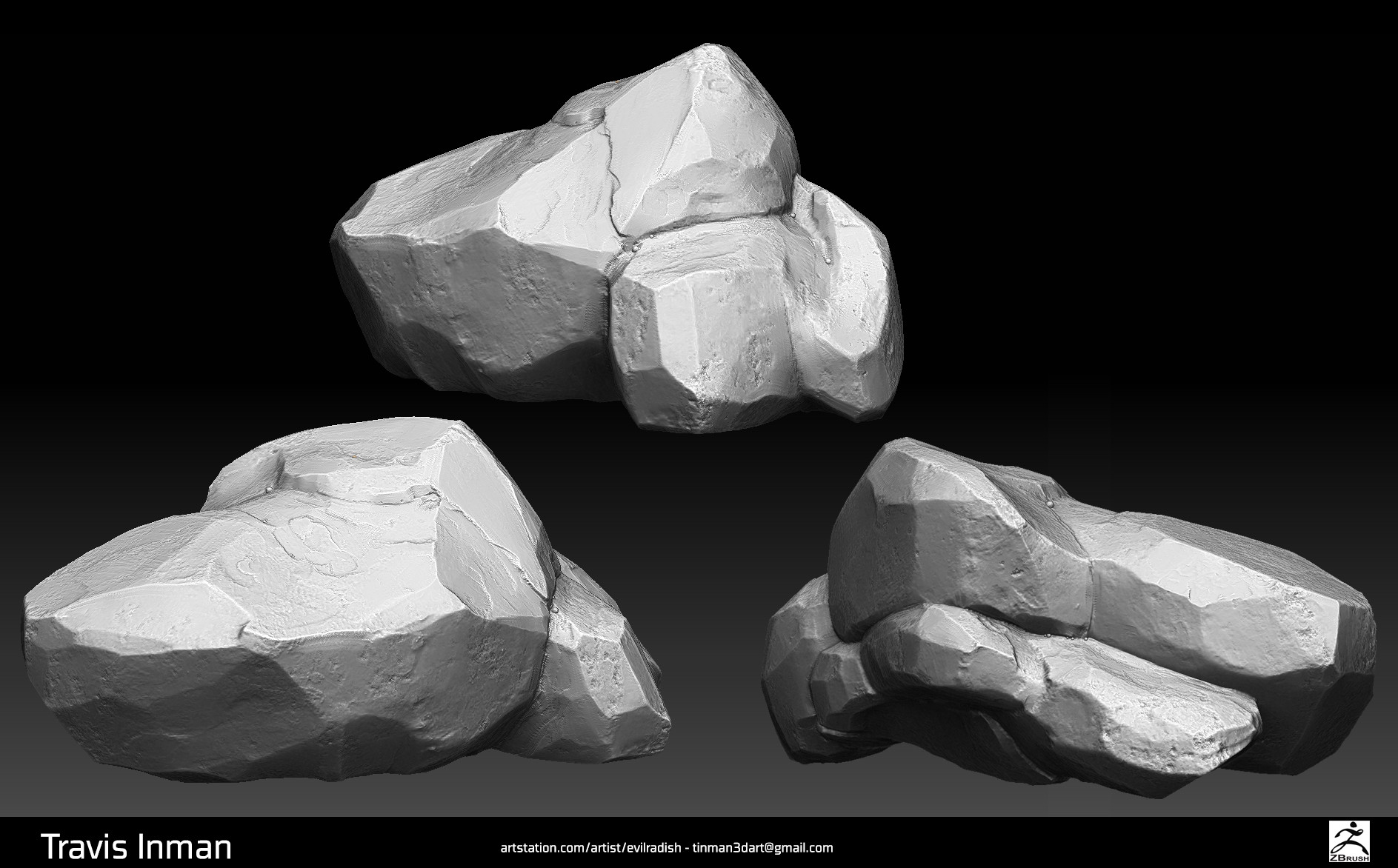 how to color a rock in zbrush