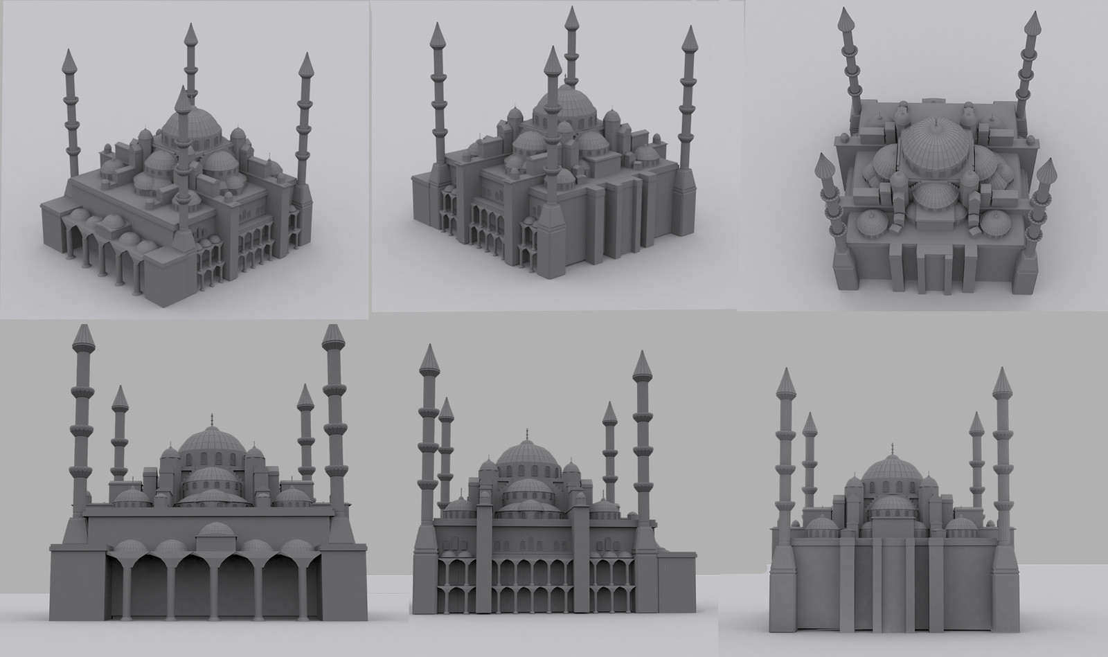Artstation 3d Model Blue Mosque In Turkey Ahmed Kamal