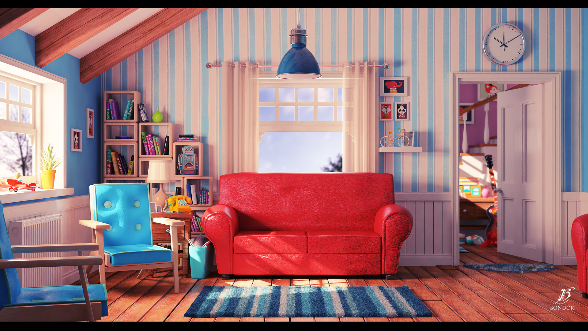 Artstation Cartoon Living Room Bondok Max