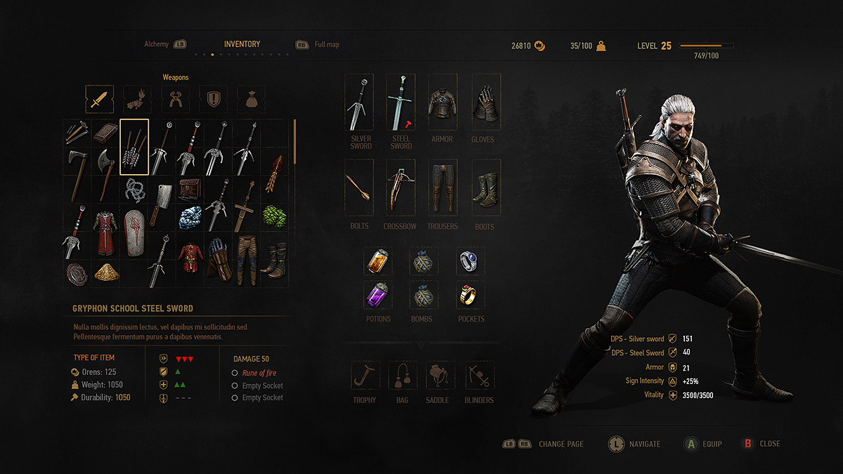 Artstation The Witcher 3 Ui Art Fernando Forero
