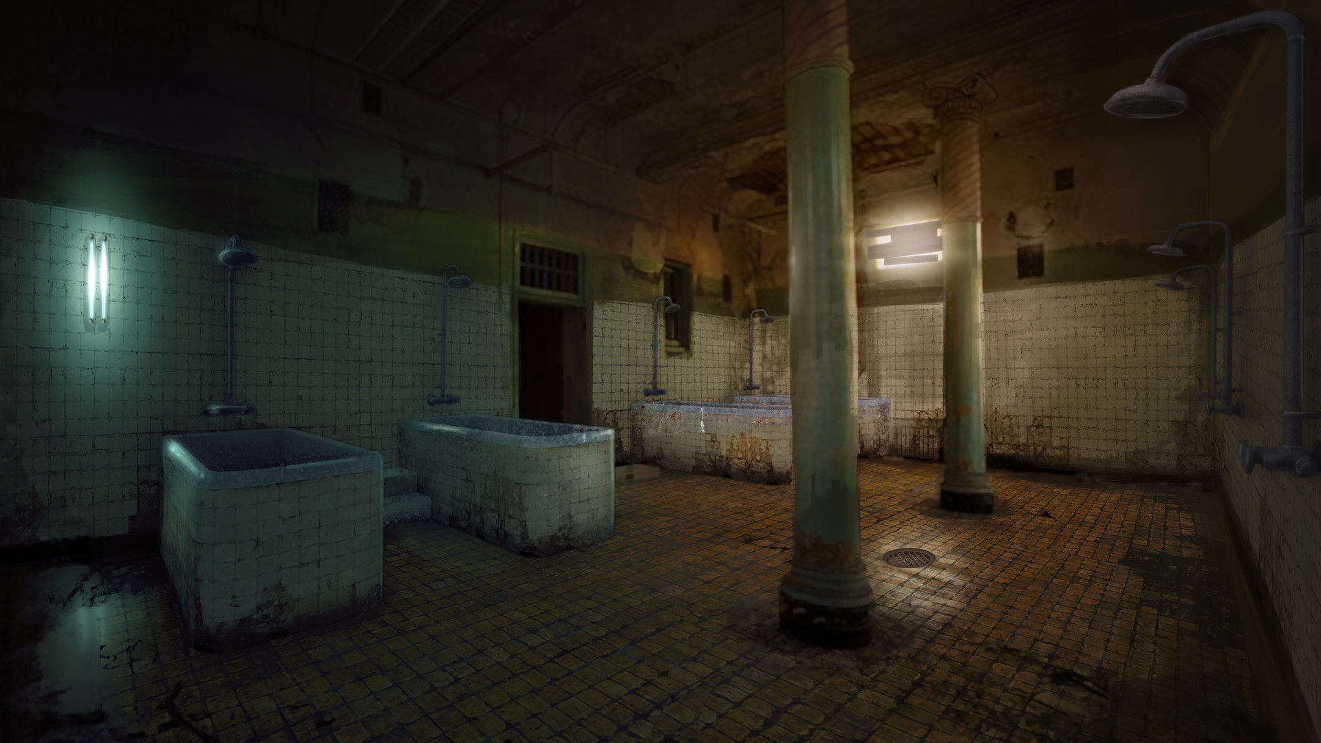 ArtStation - Abandoned Asylum Ablution Room, Michael Kelly