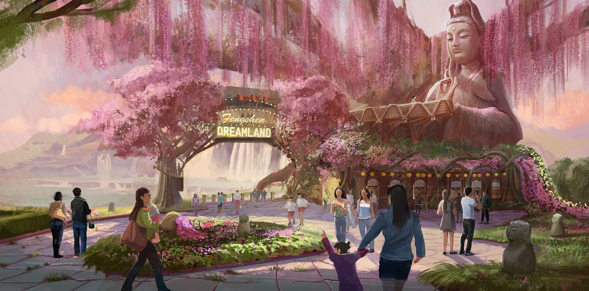 ArtStation - Theme Park Entrance, Qianjiao Ma