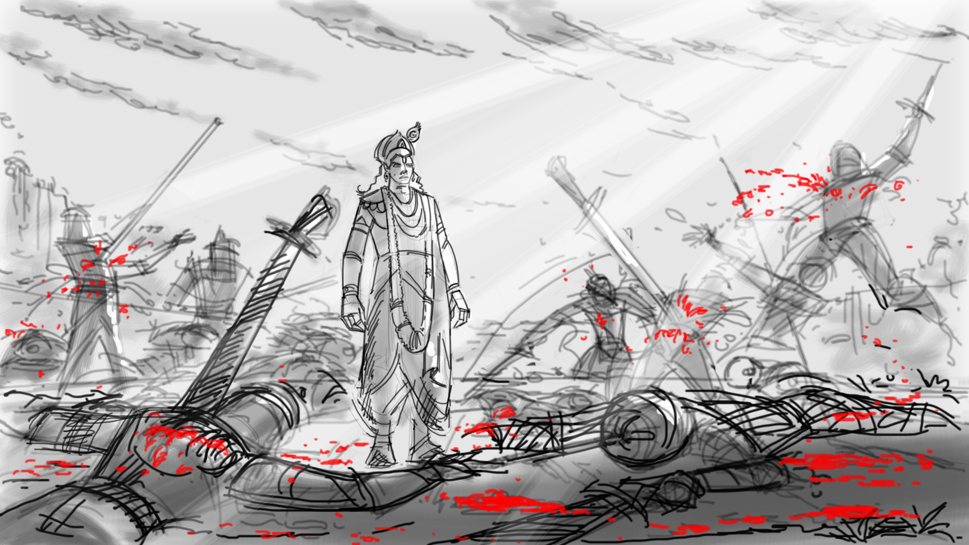 Artstation Storyboard Design Harish Chunarkar Mahabharat was already predicted…it was a fight against adharma and to establish dharma. artstation storyboard design harish