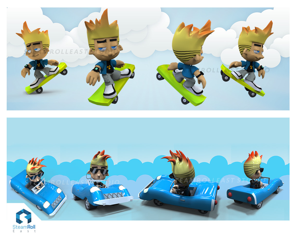 Artstation Johnny Test Cartoon 3d Model Steamroll East