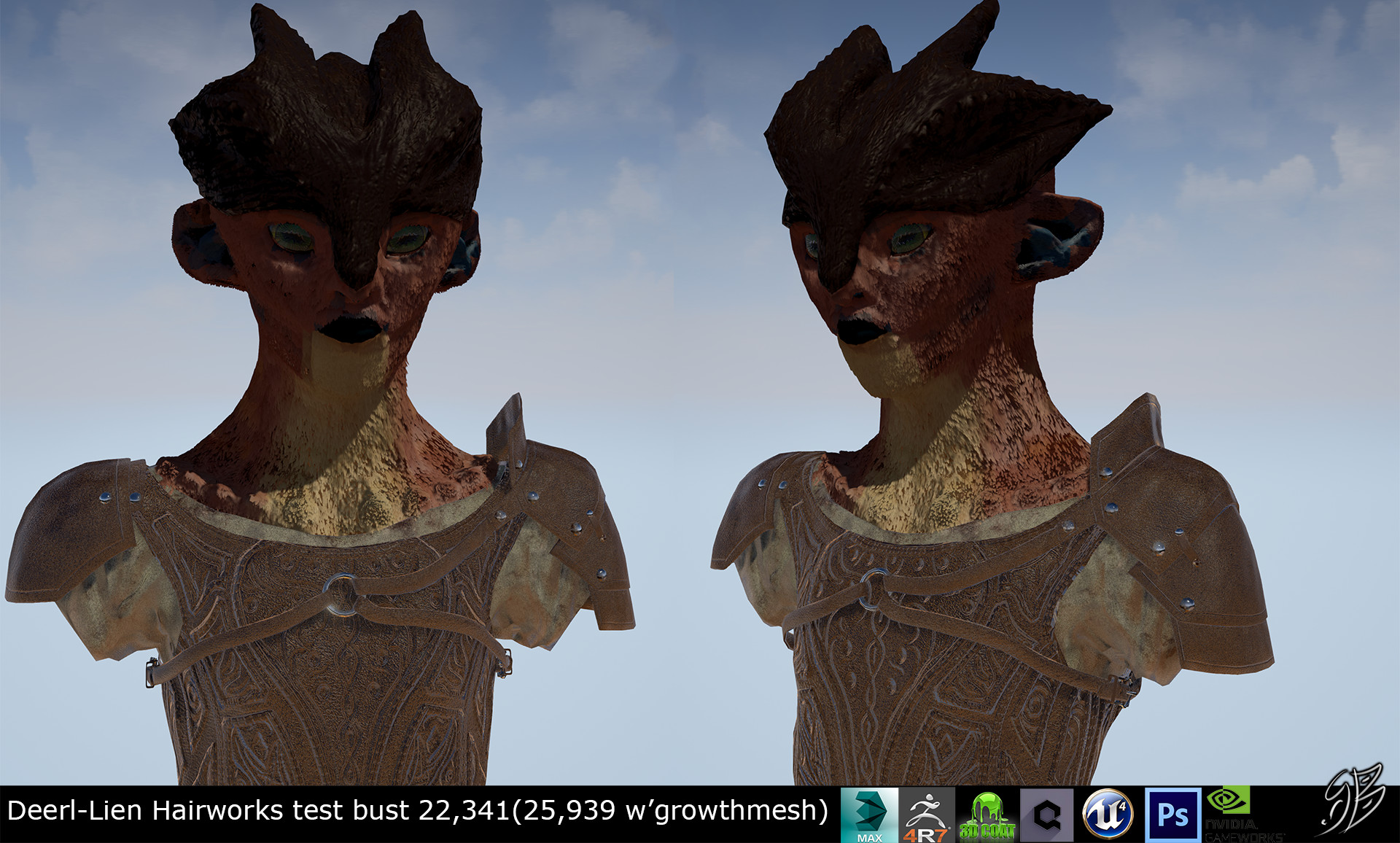 Artstation The Deerlien Nvidia Hairworks Test Project Steven Beaumont