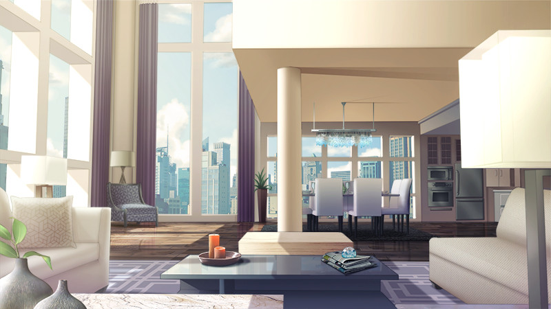 Sweet Home And Furniture Apartment Anime Living Room Background
