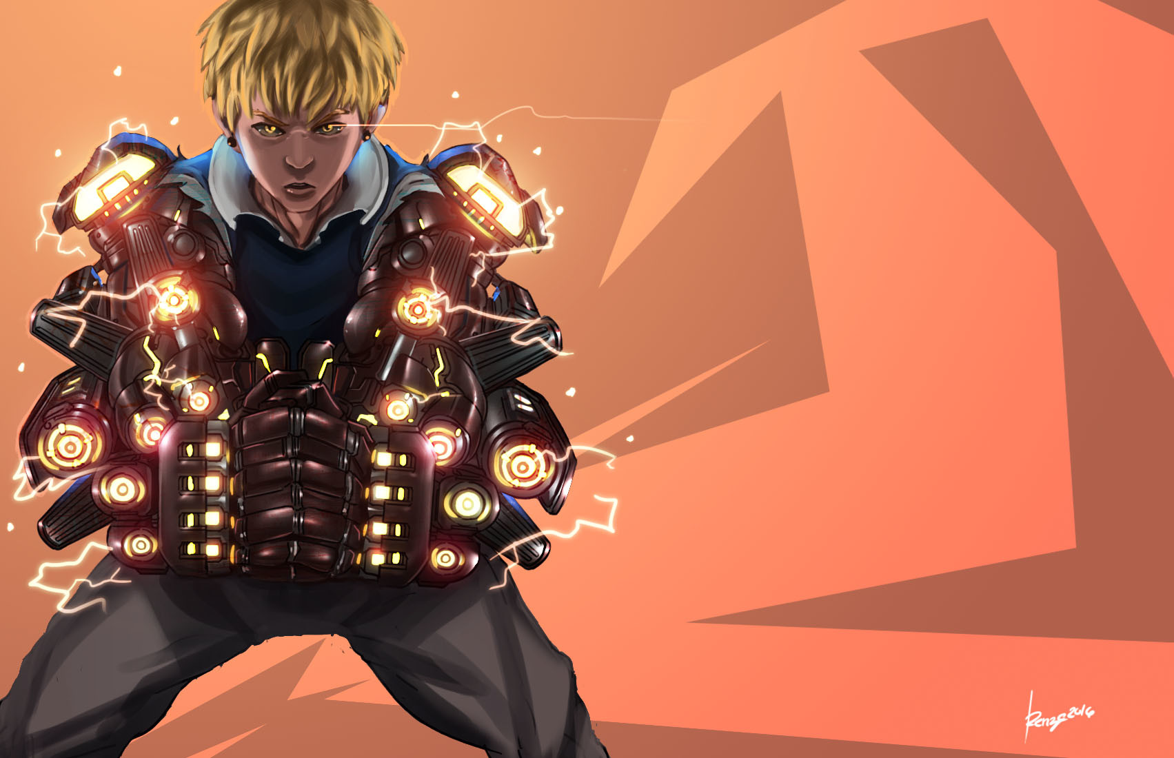 Artstation How I Draw Genos From One Punch Man Renze Segubiense