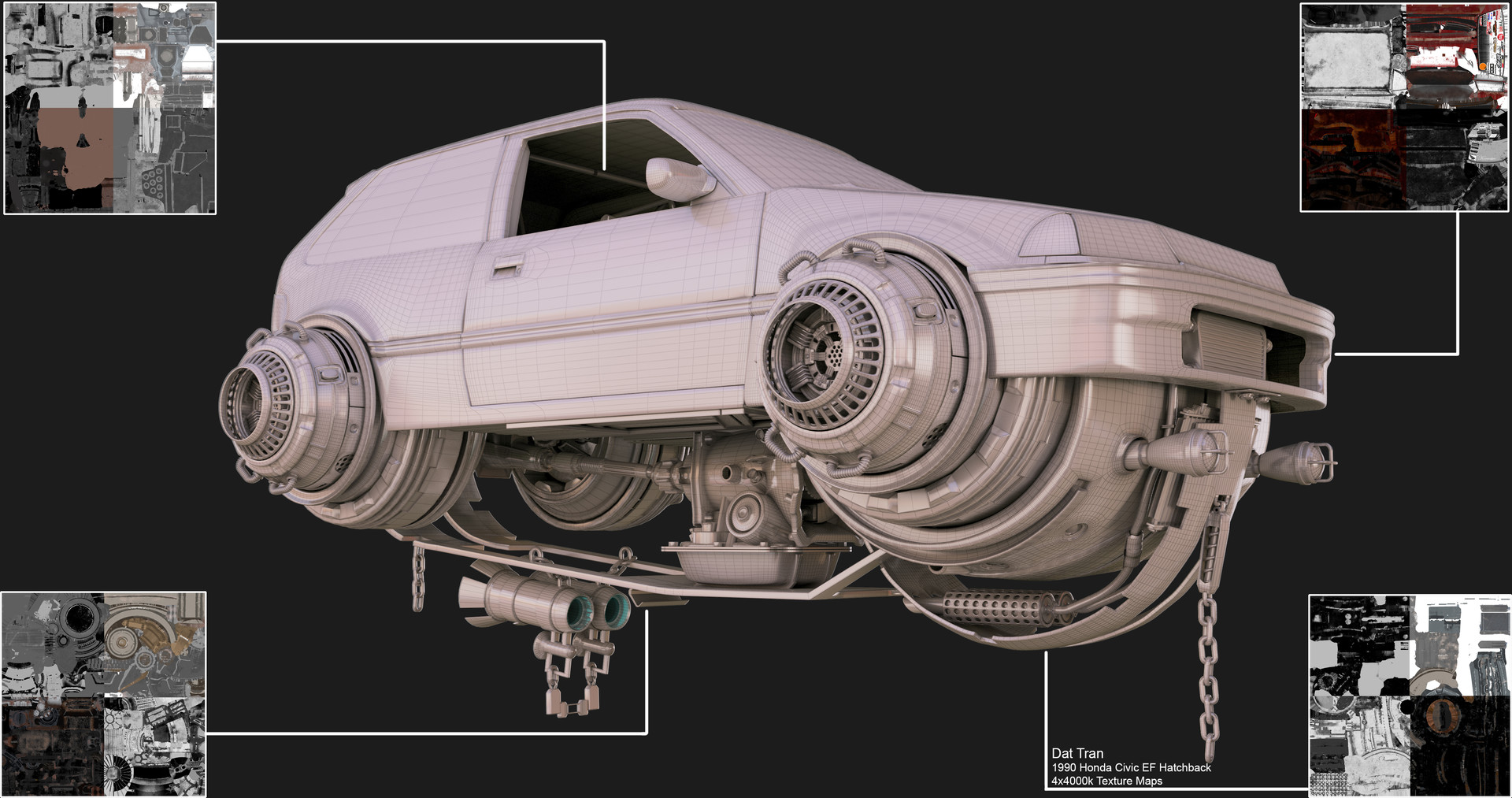 Artstation 1990 Honda Civic Hatch Ef Japanese Space Racer Dat T
