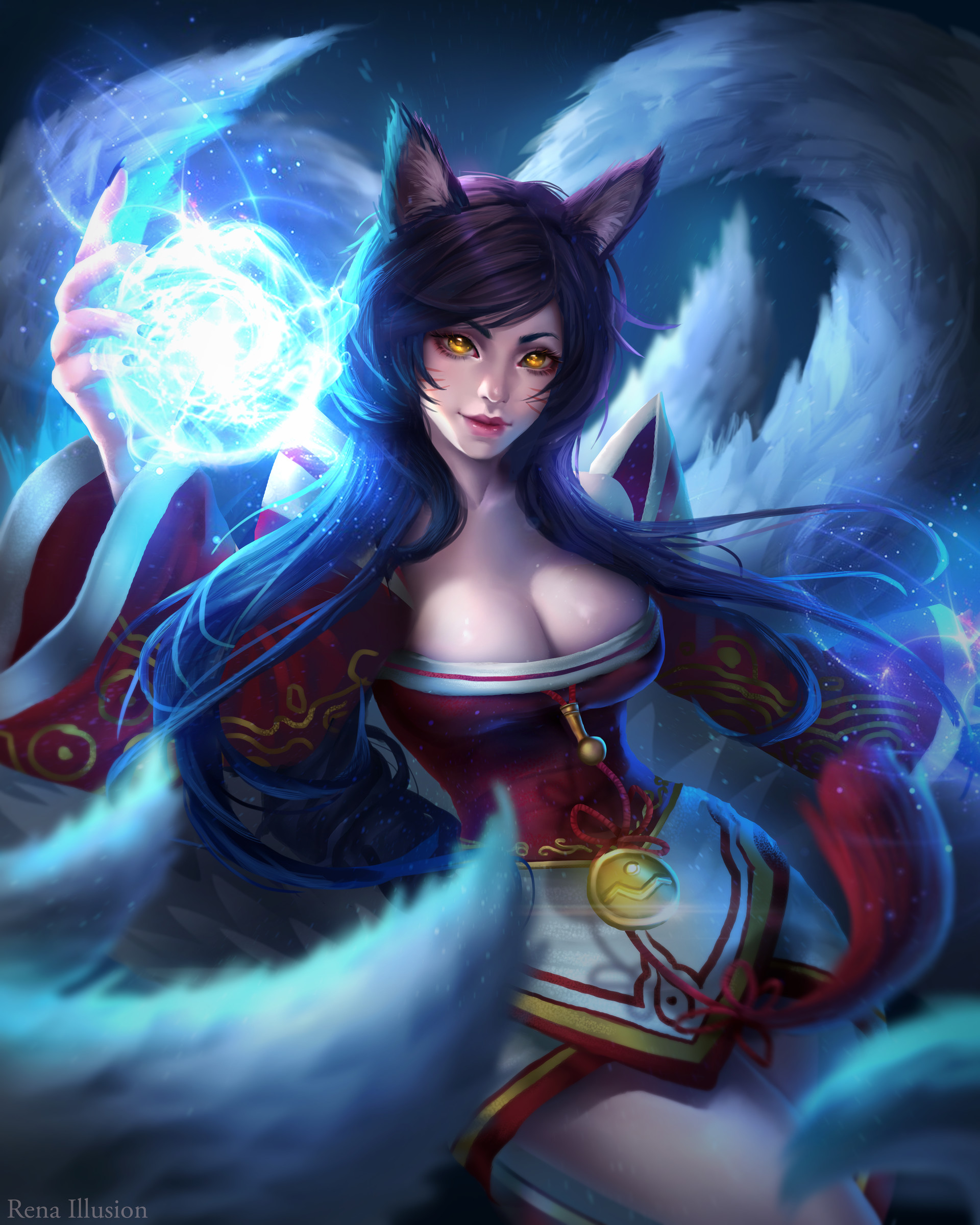 Artstation Ahri League Of Legends Rena Illusion