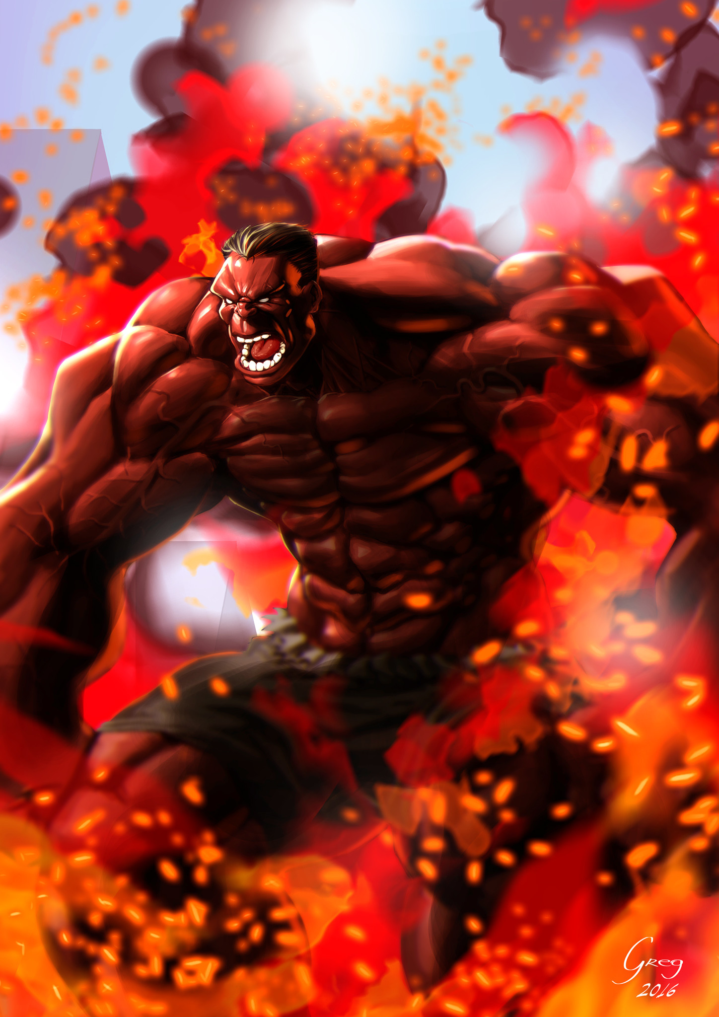 Artstation Red Hulk Gregory Silva