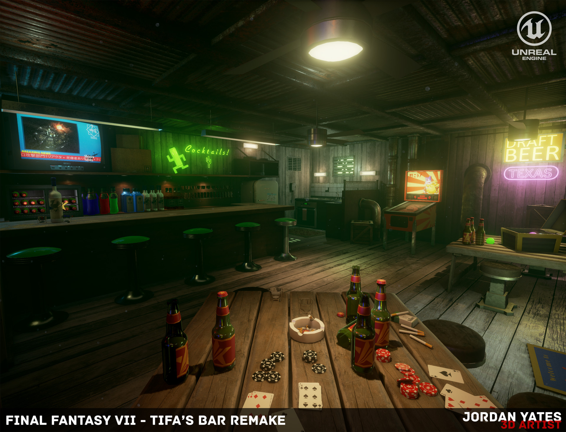 Artstation Unreal Engine Final Fantasy Vii Tifa S Bar Remake