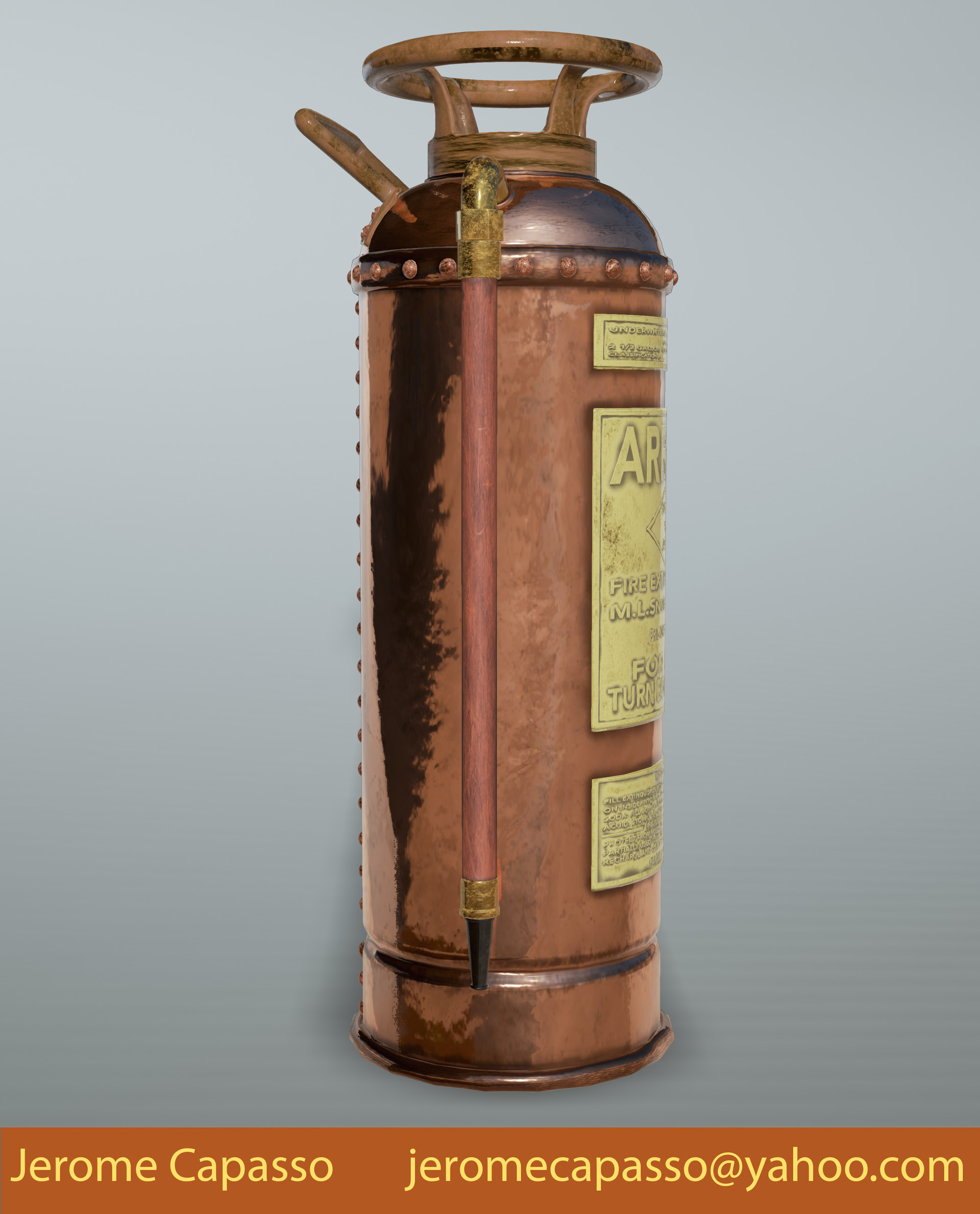 Artstation Antique Fire Extinguisher 3d Prop Model Jerome Capasso