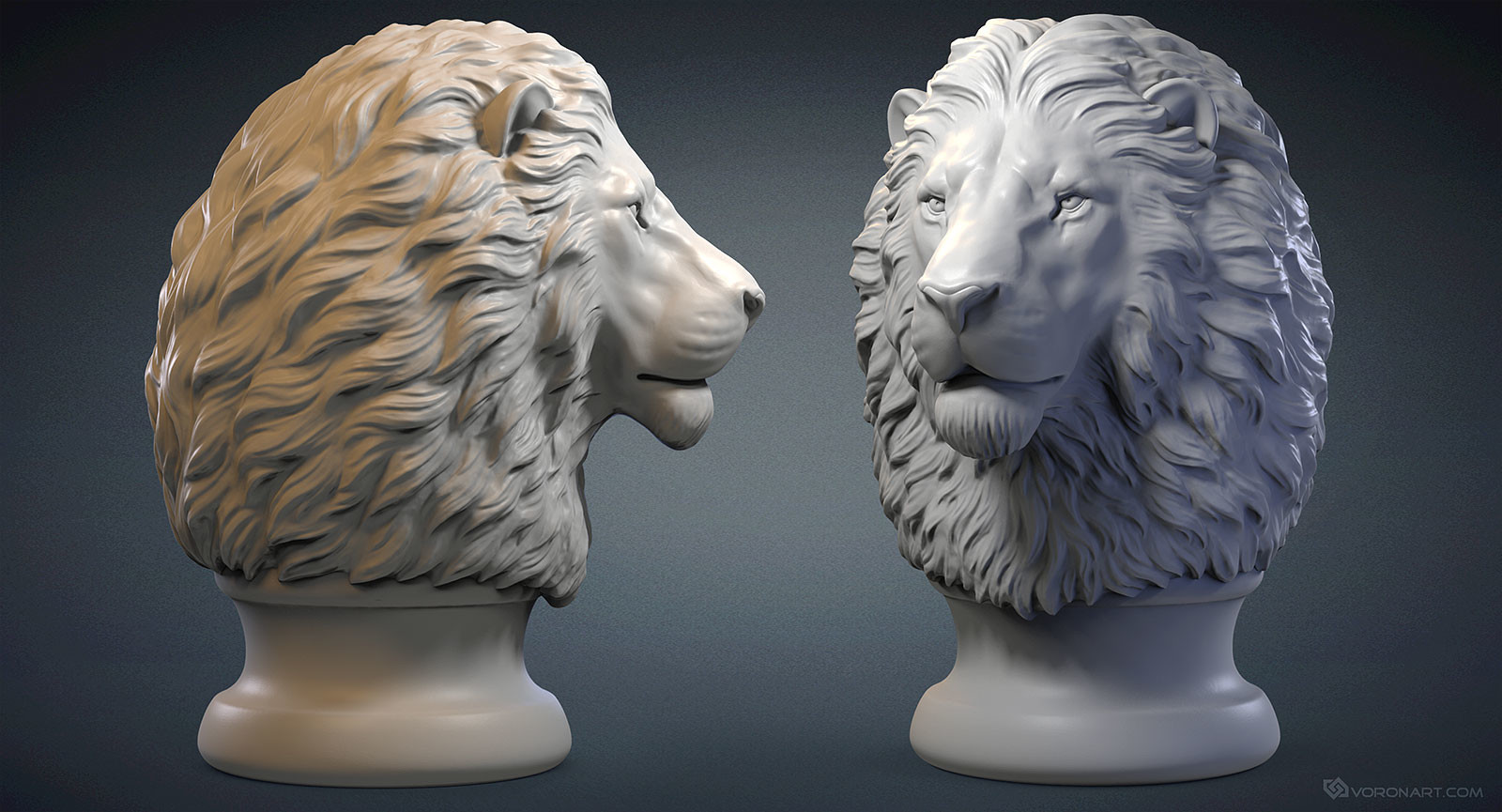 Artstation Lion Head 3d Model Digital Sculpture Nikolay Vorobyov