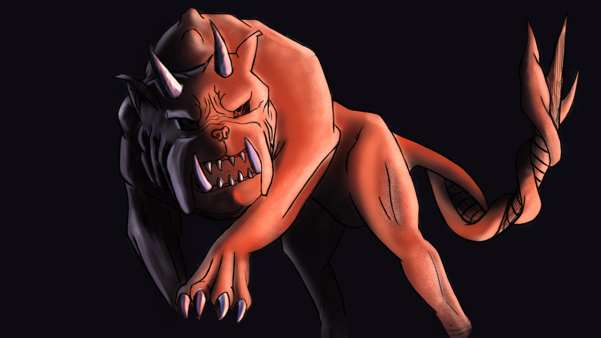 Artstation Demon Dog For A Dark Gritty Concept Art Not Done Rafael Lozano,Steam Train Line Drawing