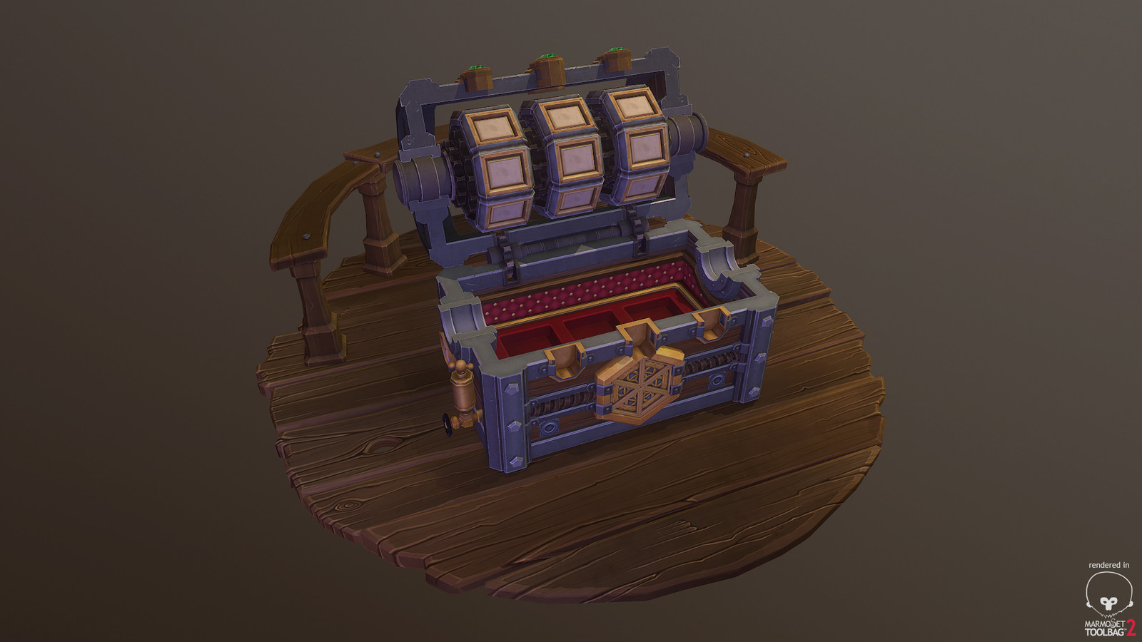Uber Chest - Stage Two - Tumblers spin, land on symbols and then chest lid opens.