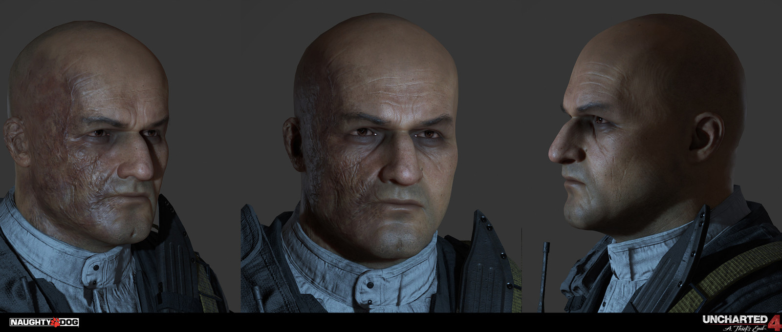 Lazarevic for U4 - head from scratch - some of the clothing re-used from uncharted 2 - re-textured and materials.