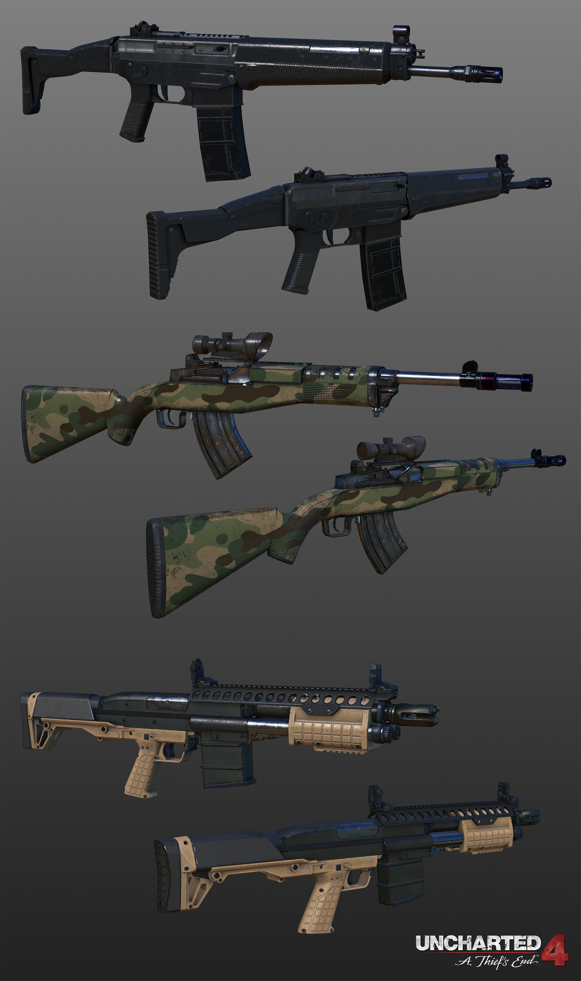 Artstation Uncharted 4 Props Weapons And Vehicles