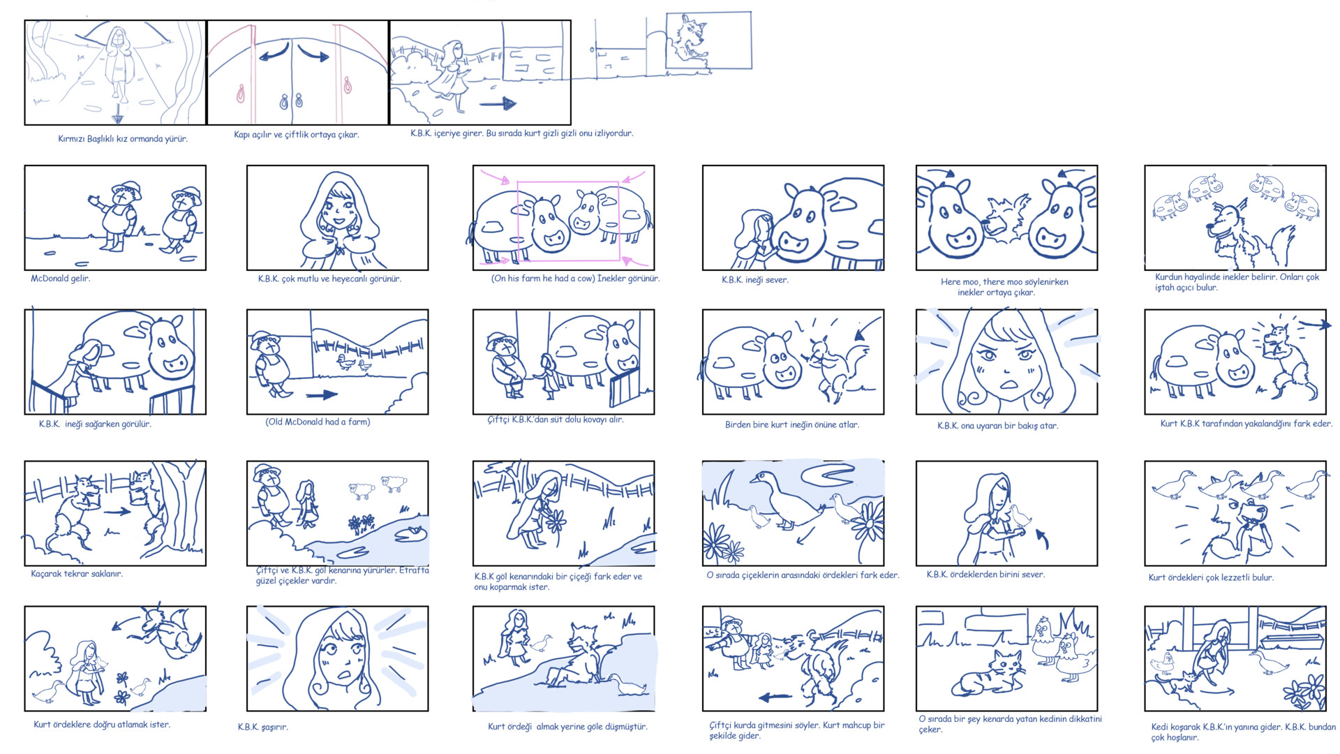 Artstation Old Mcdonald And Red Riding Hood Storyboards Muge Ayal