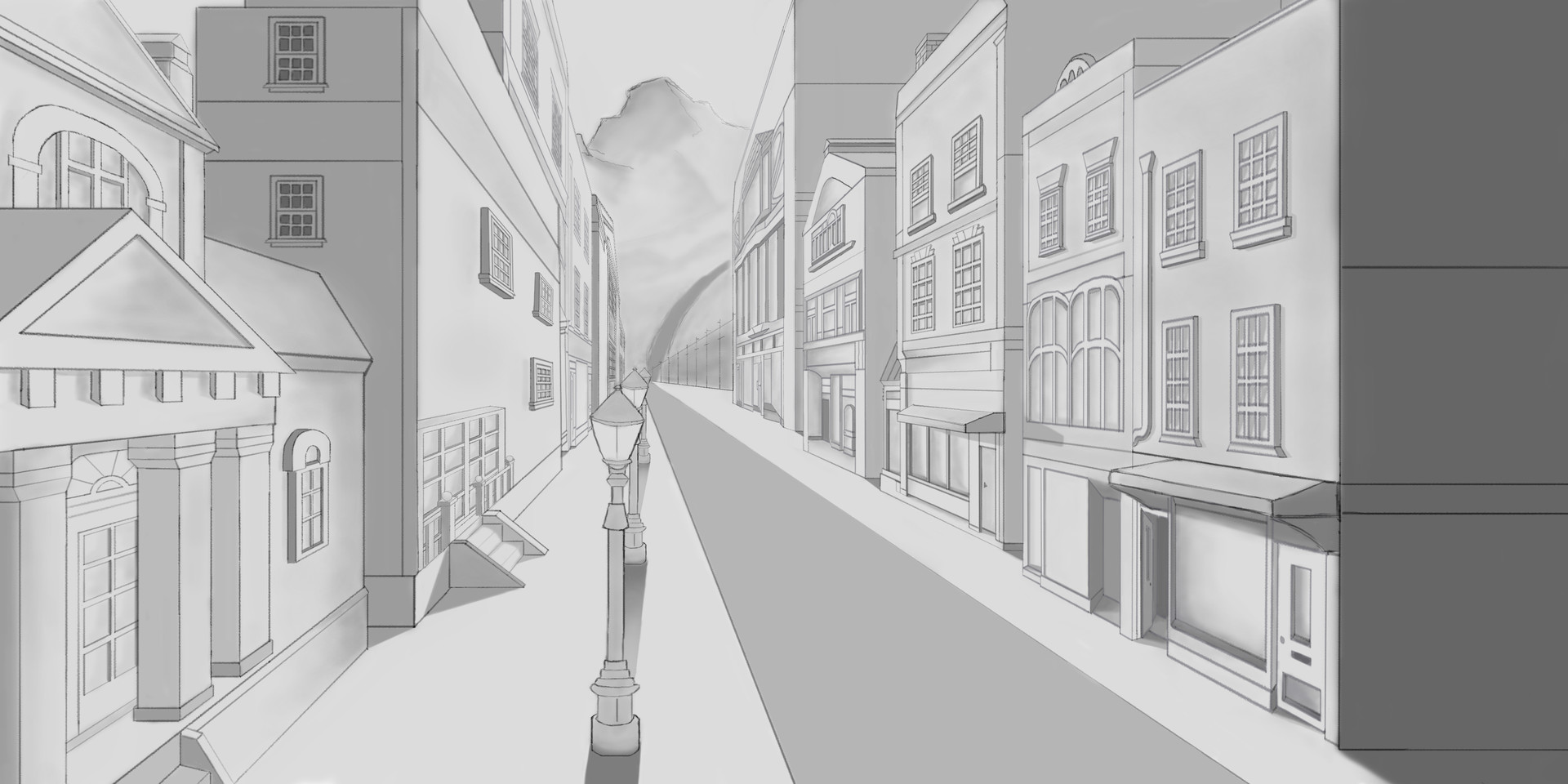 Artstation Building Study And One Point Perspective