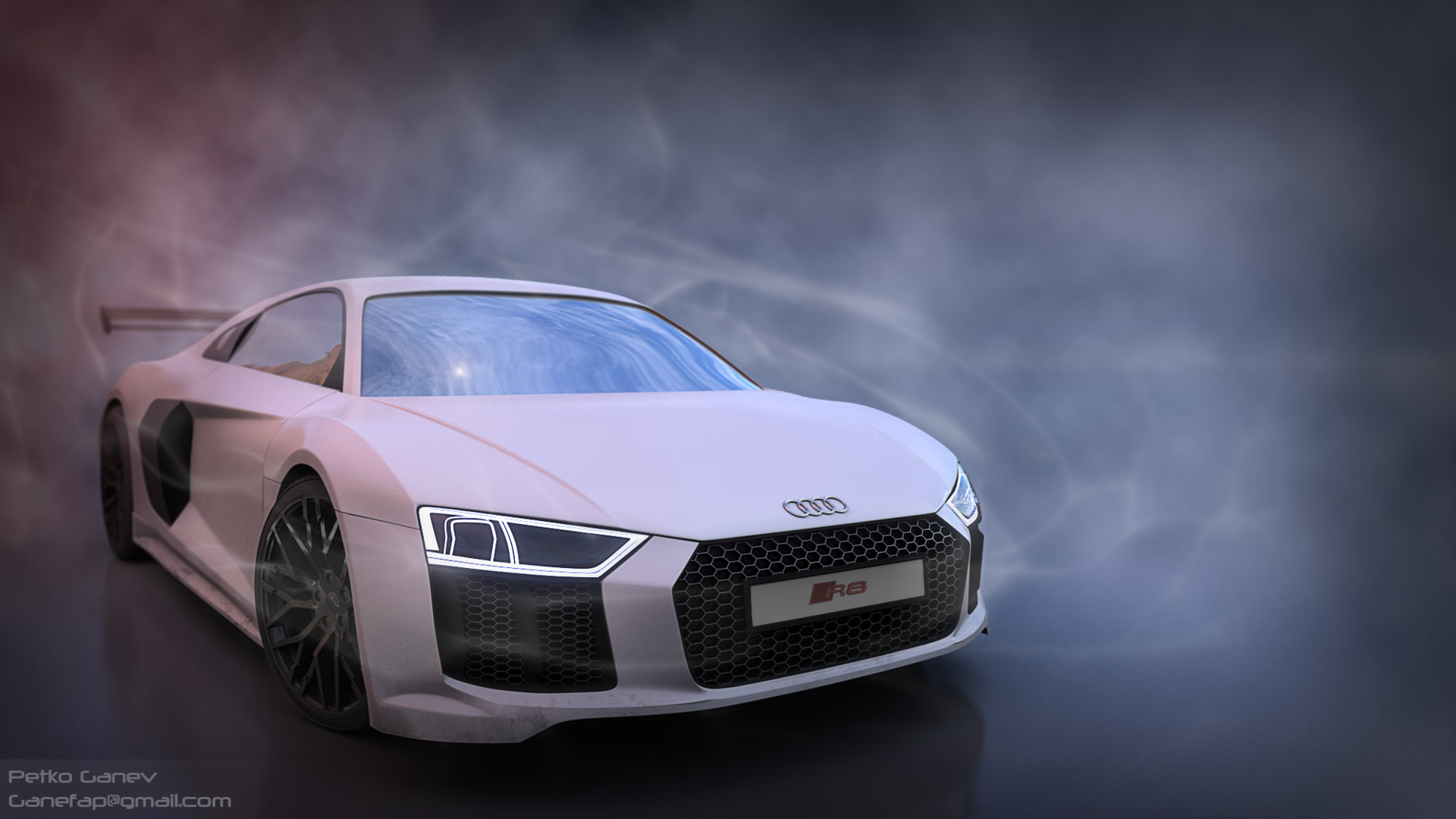 Audi r8 в тумане