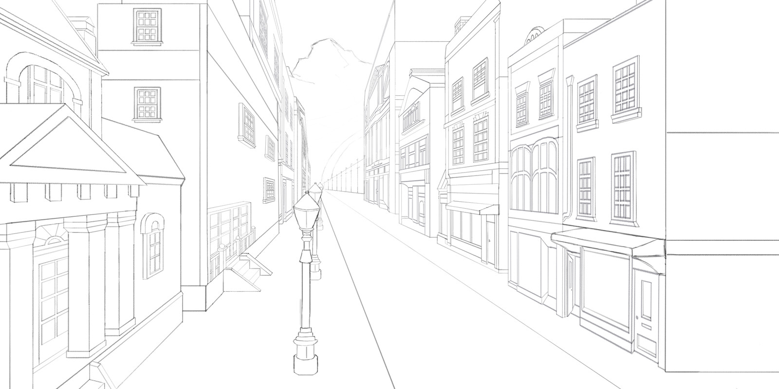 Artstation One Point Perspective Building Pyce Liau