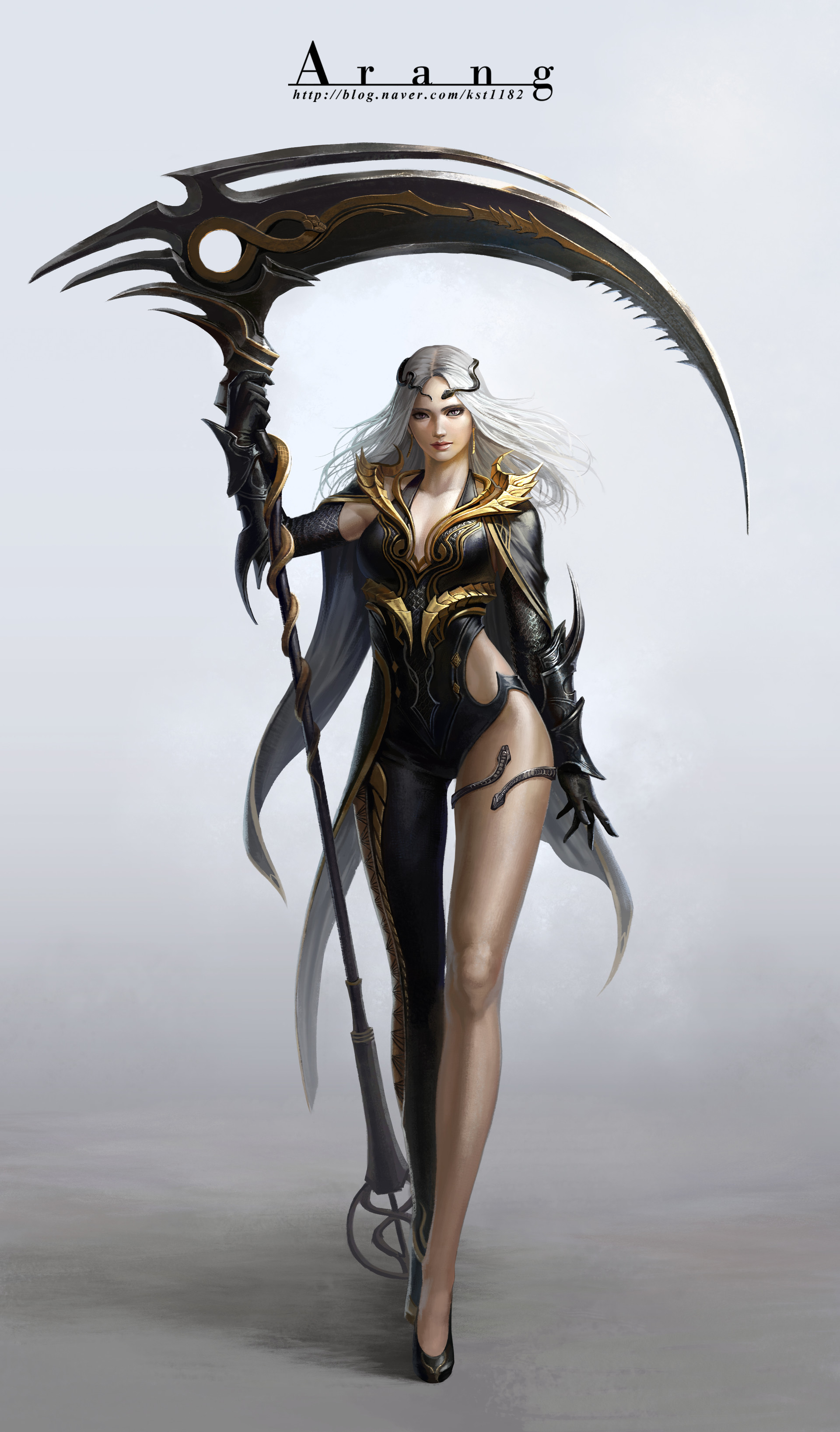 female reaper scythe