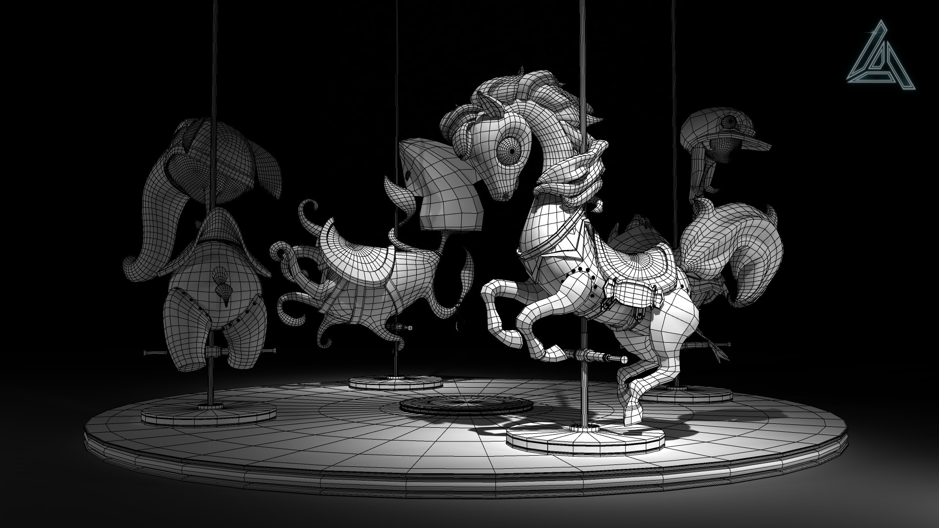 Artstation Merry Go Round 3d Model Luca Ammirata