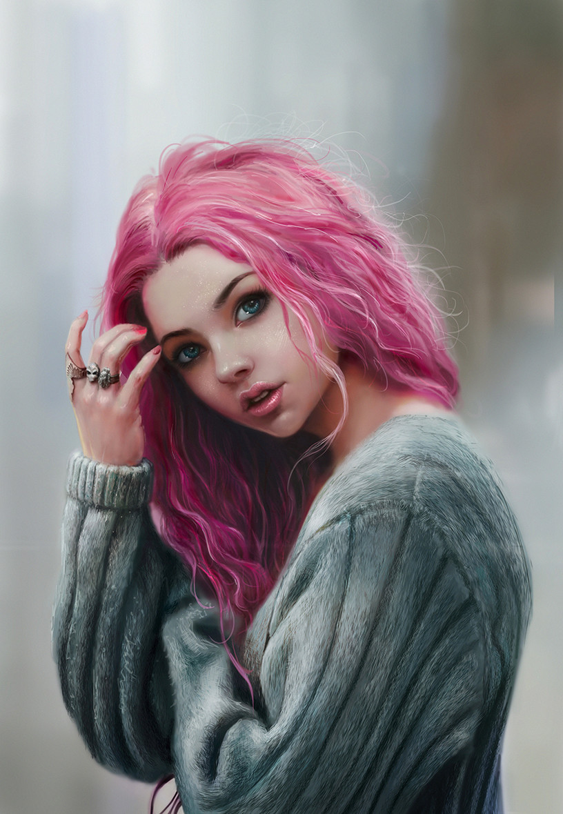 tumblr girls with pink hair