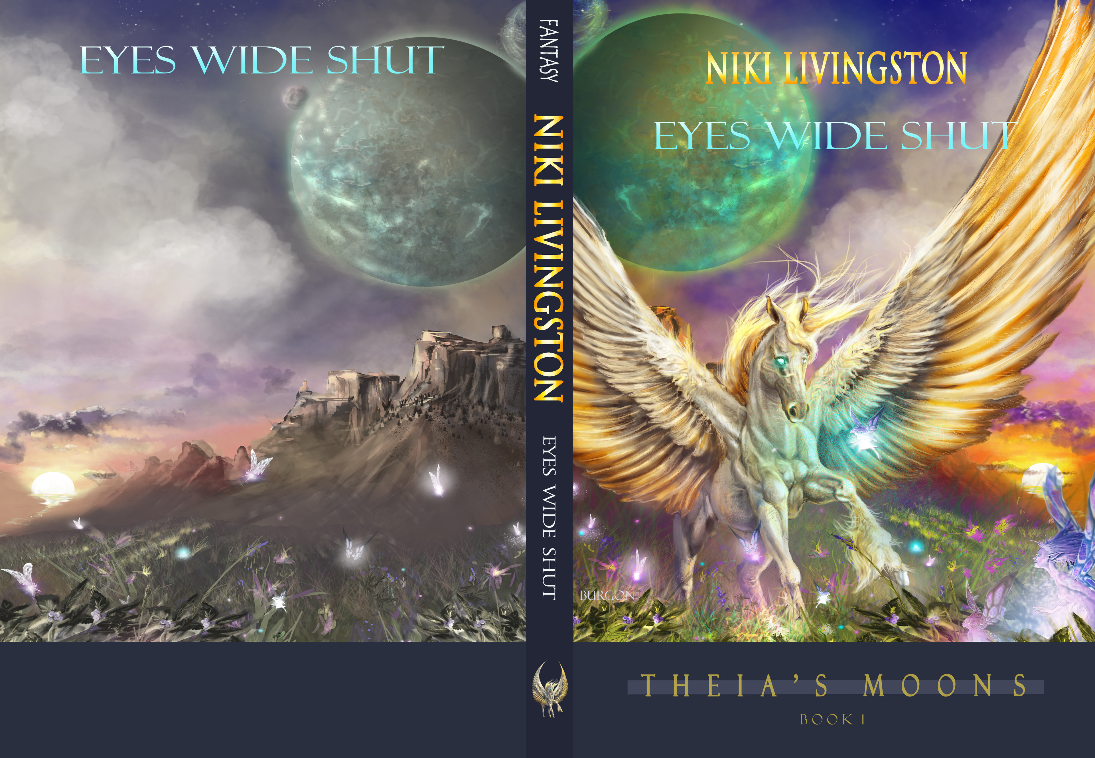 Completed book cover front and back