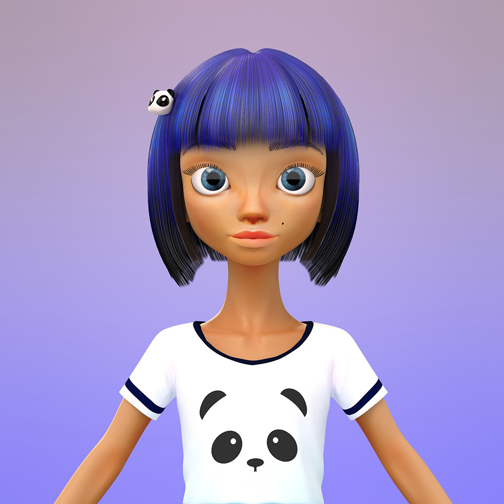 Artstation Cartoon Girl 2 Anko 3d