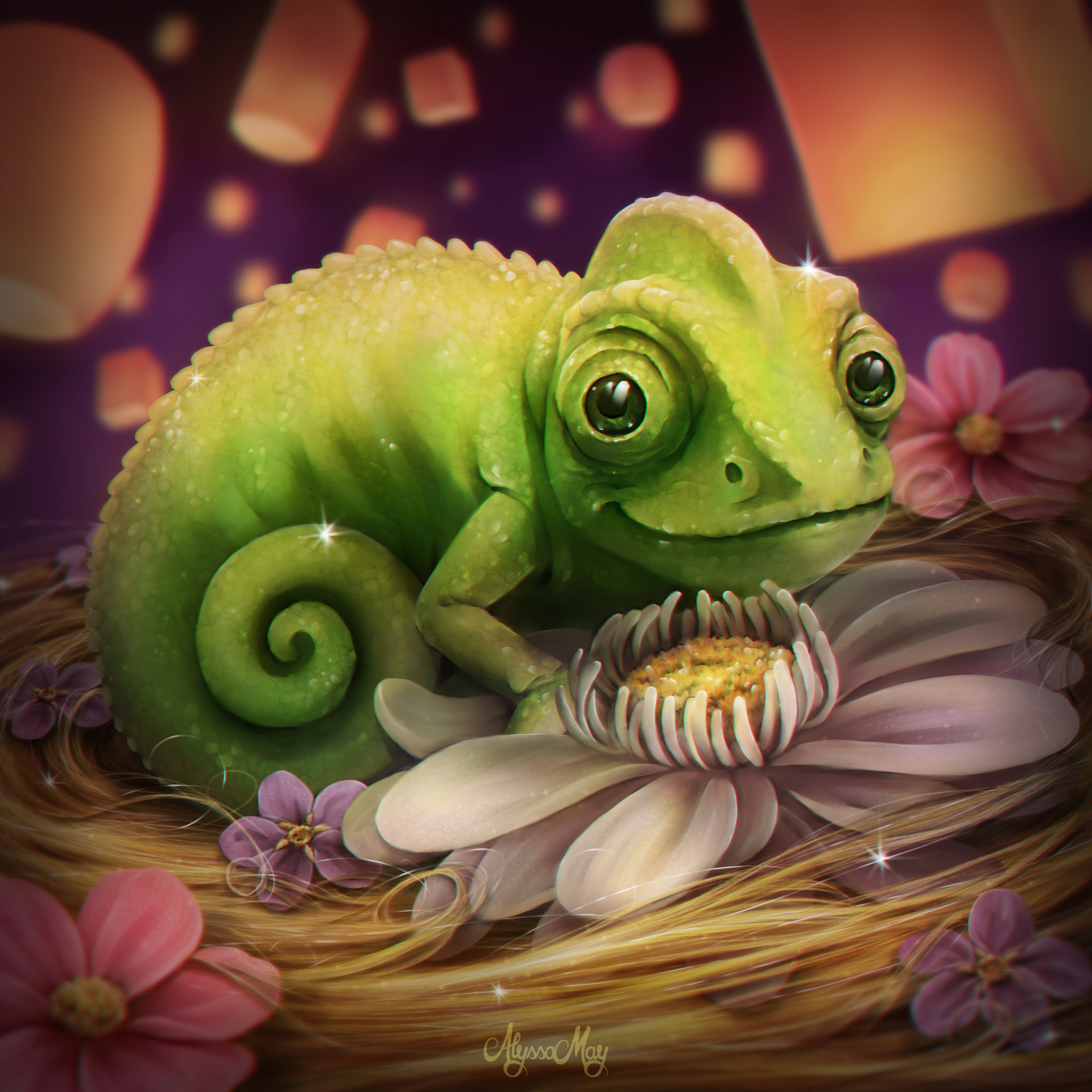 Artstation Lizard Under The Lights Alyssa May