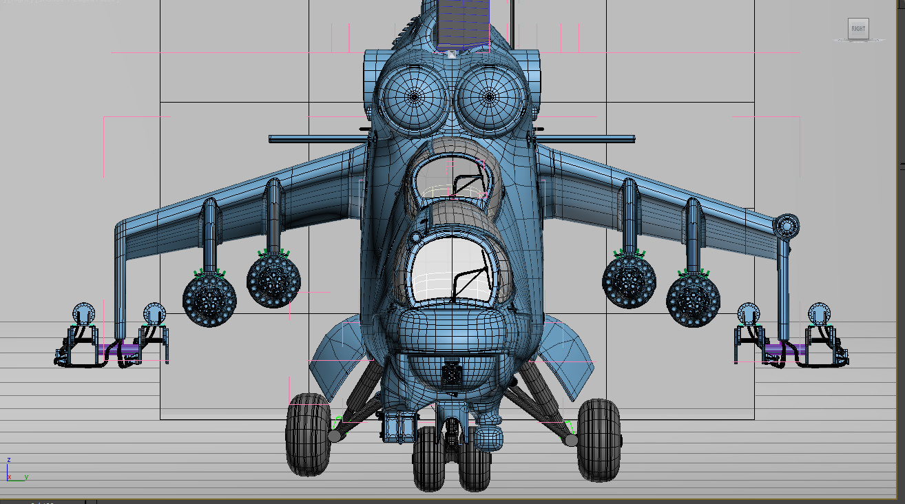 Wire Frame Front 3ds Max Viewport