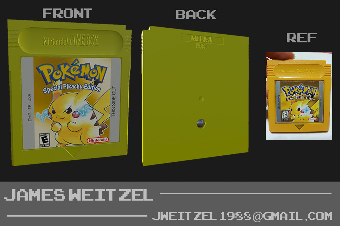 Artstation Pokemon Yellow Cartridge James Weitzel