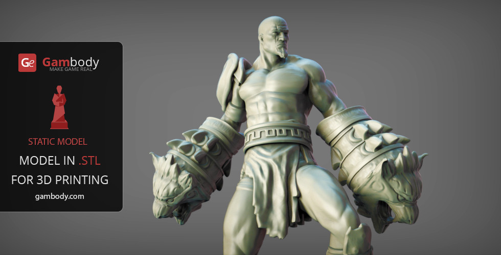 Gambody 3ddesigns God Of War Kratos 3d Model Static Figure
