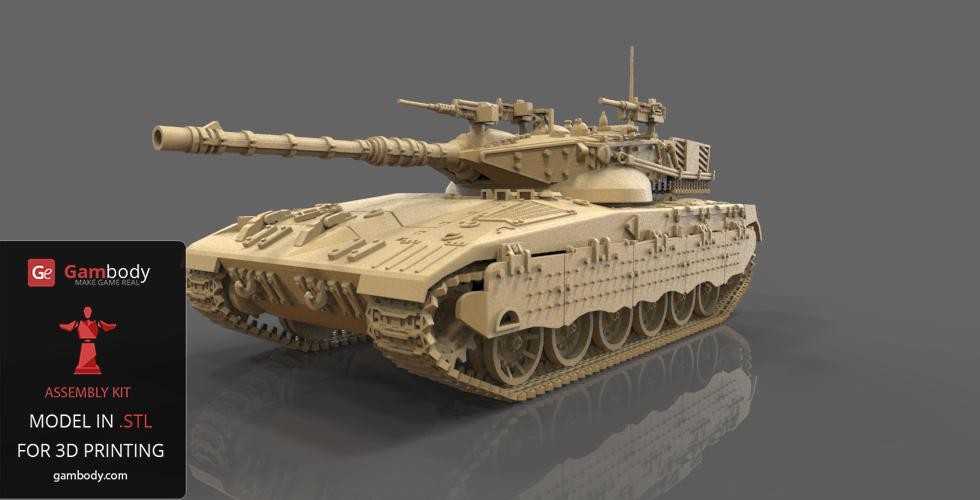 Artstation Merkava 2 Tank 1 24 Scale Size 3d Print Model