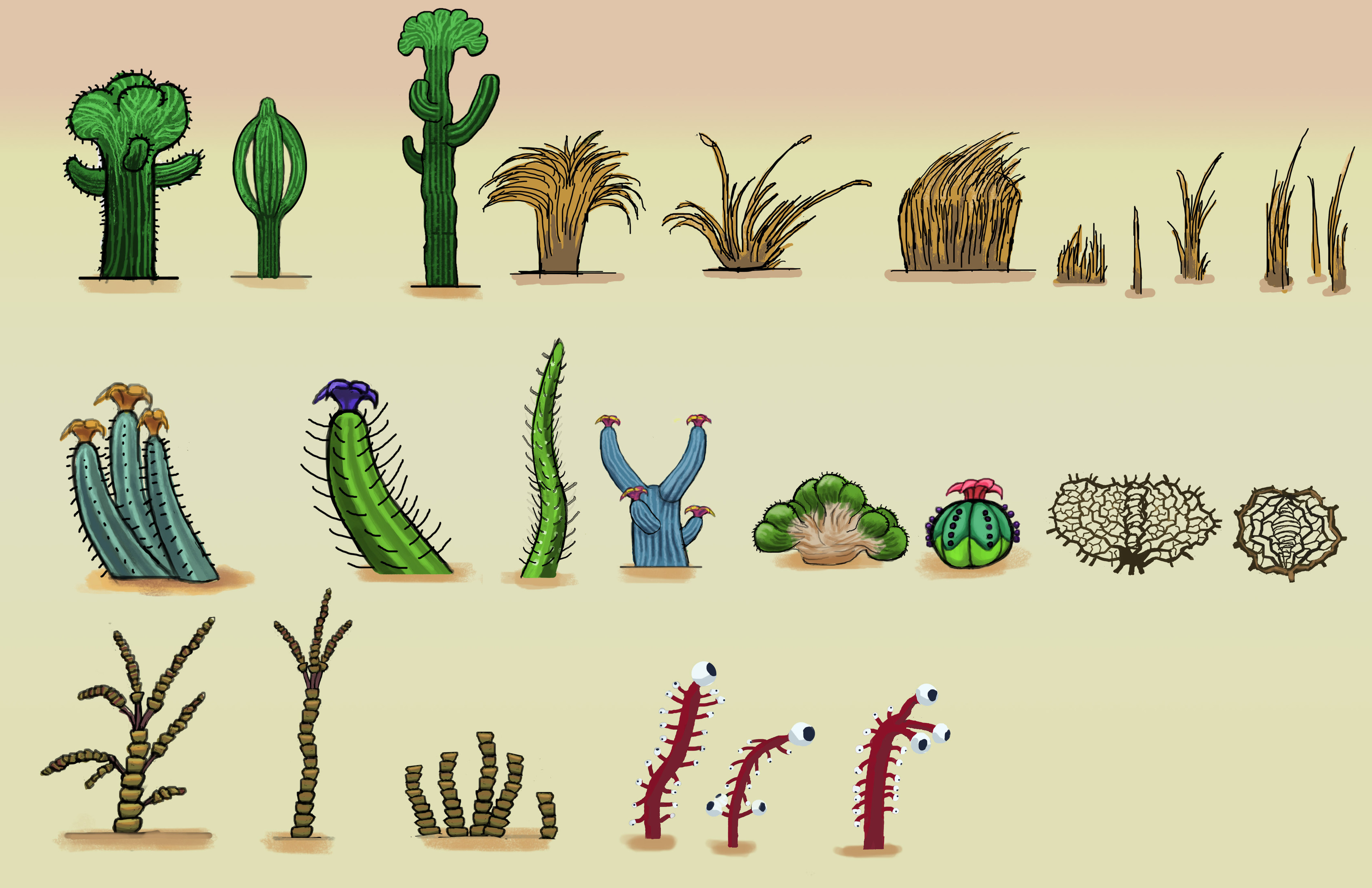 Heriberto Martiez Concept Art And Retouching Design Alien Desert Biome Flora Concepts