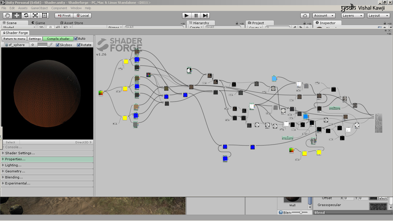 Shader Forge graph for animated water.