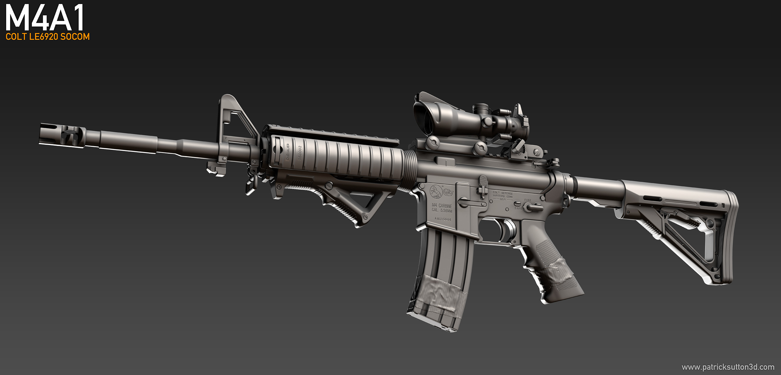 Patrick Sutton - Old work: M4 Carbine with ACOG