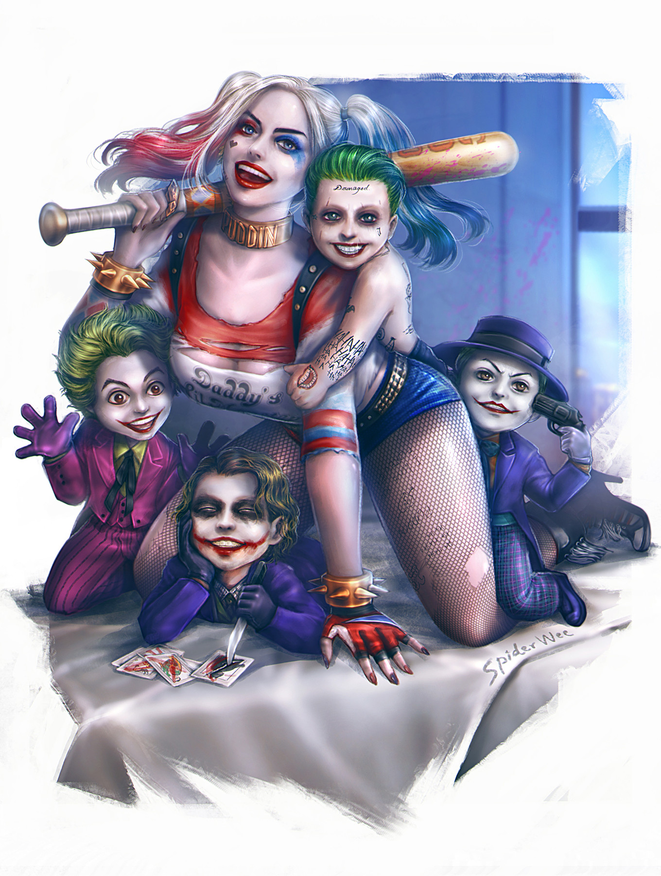 Artstation Harley Quinn Joker Spiderwee